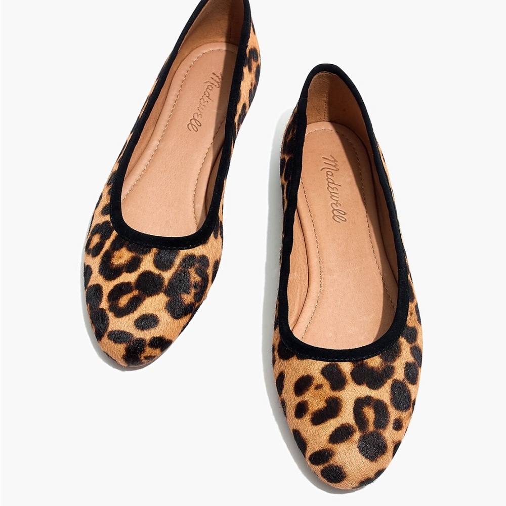 Madewell Reid ballet flat in leopard calf hair